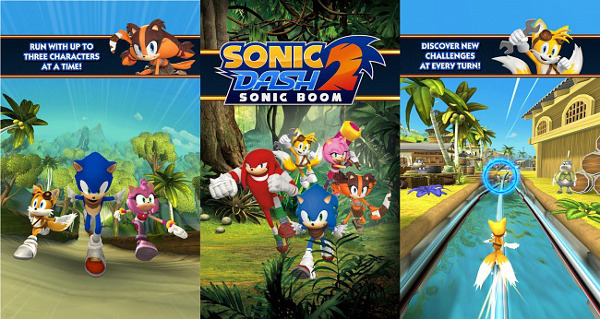 Em Sonic Dash 2: Sonic Boom é possível correr com até três personagens de uma vez