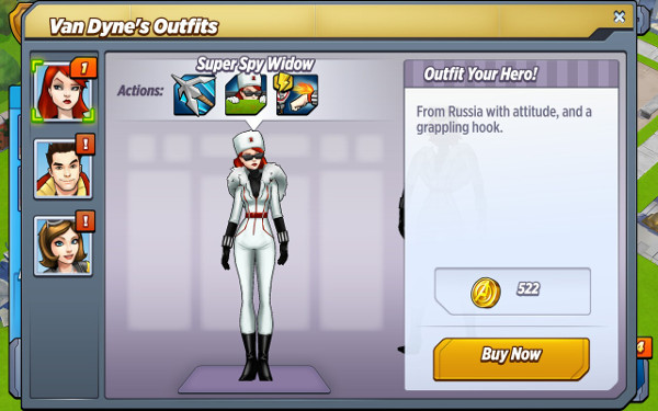 Em Marvel Avengers Academy os trajes não fazem apenas mudanças cosméticas. Eles também disponibilizam novas ações exclusivas
